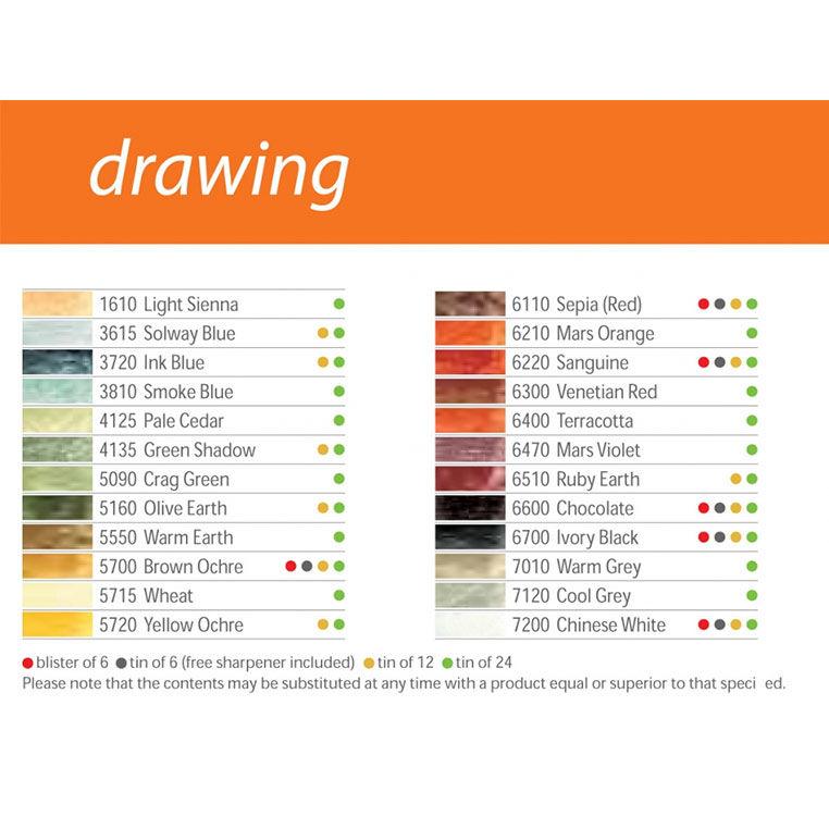 Олівець воско-масл. Derwent Drawing 7006**-343**_серо-голубой (3615), фото 1