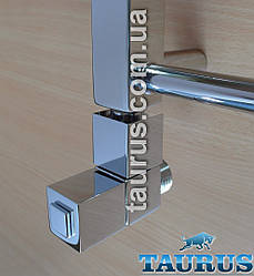 Дизайнерський квадратний кутовий кран Sergio Ottinetti Cube chrome (Італія) для рушникосушок. 1/2" хром