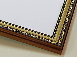 РАМКА 30х40.25 мм.Золото яскраве з орнаментом.Для фото,дипломів, материн.