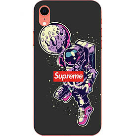 Бампер силіконовий чохол з картинкою для Iphone XR Космонавт Supreme