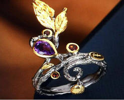 Колечко з аметистовою краплею, 18.8 від студії LadyStyle.Biz