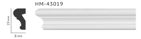 Молдинг для стін, гладкий, Classic Home HM-43019 , ліпний декор з поліуретану