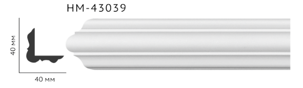 Молдинг для стін, гладкий, Classic Home HM-43039 , ліпний декор з поліуретану