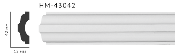 Молдинг для стін, гладкий, Classic Home HM-43042 , ліпний декор з поліуретану