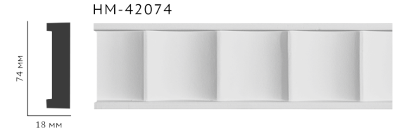 Молдинг для стін, гладкий, Classic Home HM-42074 , ліпний декор з поліуретану