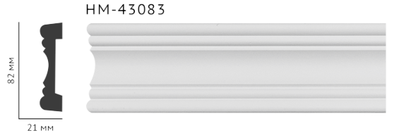 Молдинг для стін, гладкий, Classic Home HM-43083 , ліпний декор з поліуретану