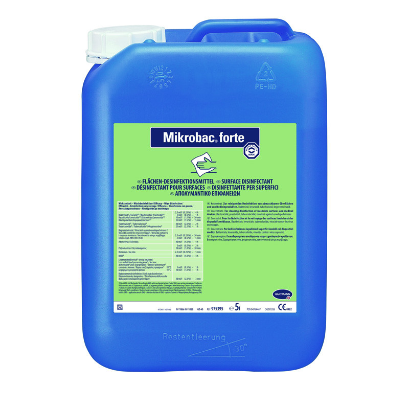 Мікробак форте (Bode Chemie Mikrobac forte) — засіб для дезінфекції та очищення поверхонь та інстр., 5 л