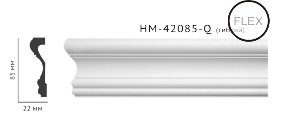 Молдинг для стін, гладкий, Classic Home HM-42085Q , ліпний декор з поліуретану