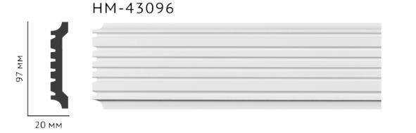 Молдинг для стін, гладкий, Classic Home HM-43096 , ліпний декор з поліуретану