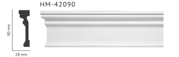 Молдинг для стін, гладкий, Classic Home HM-42090 , ліпний декор з поліуретану
