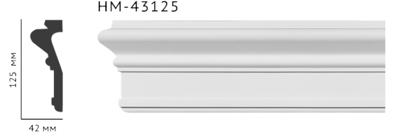 Молдинг для стін, гладкий, Classic Home HM-43125 , ліпний декор з поліуретану