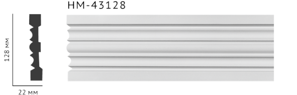 Молдинг для стін, гладкий, Classic Home HM-43128 , ліпний декор з поліуретану