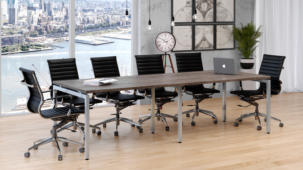 Стіл для конференц-залів Loft-design Q-2700 мм довгий прямокутний лдсп дуб-палена, фото 1