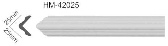 Молдинг для стін, гладкий, Classic Home HM-42025 , ліпний декор з поліуретану