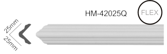 Молдинг для стін, гладкий, Classic Home HM-42025Q , ліпний декор з поліуретану
