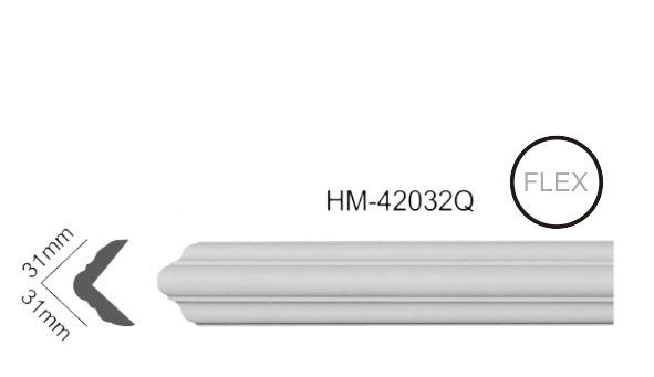Молдинг для стін, гладкий, Classic Home HM-42032Q , ліпний декор з поліуретану