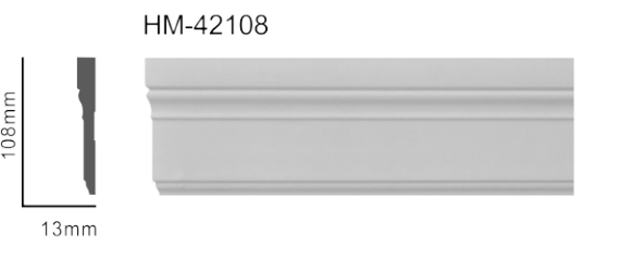 Молдинг для стін, гладкий, Classic Home HM-42108 , ліпний декор з поліуретану