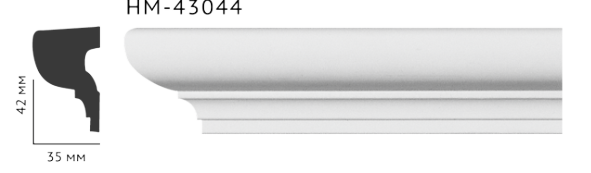 Молдинг для стін, гладкий, Classic Home HM-43044 , ліпний декор з поліуретану