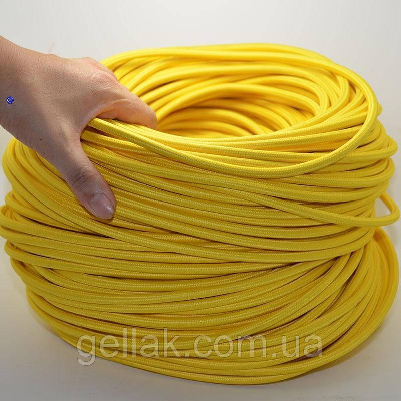 Гумовий шнур в обплетенні 6 мм х 50 м/Еластичний шнур-гумка в оболонці/Багажний джгут/Еспандер жовтий