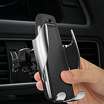 Автотримач для телефона з бездротовою зарядкою і сенсором Alitek Wireless Sensor Holder Black/Silver, фото 2