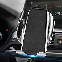 Автотримач для телефона з бездротовою зарядкою і сенсором Alitek Wireless Sensor Holder Black/Silver, фото 3