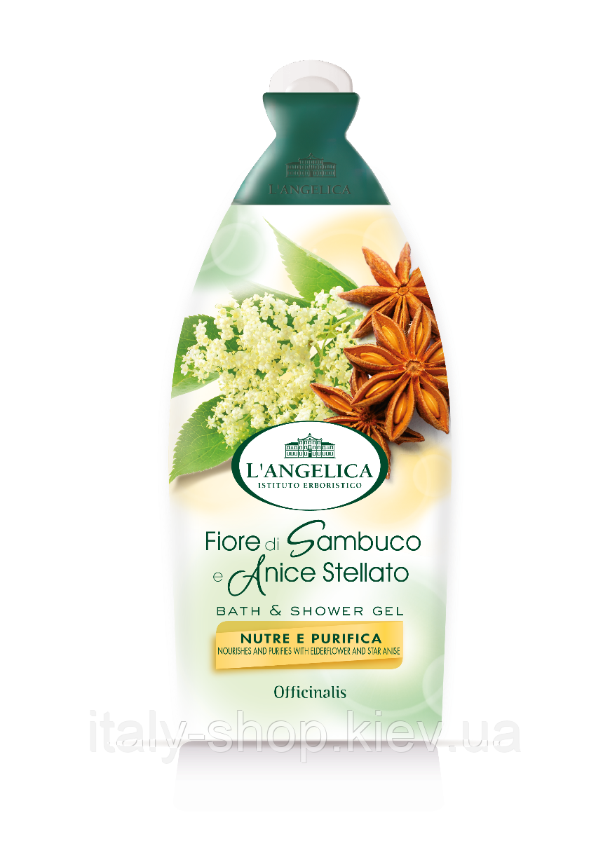 Пена, крем-гель для душа L'Angelica Fiore di Sambuco e Anice Stellato, 500 мл, Италия, фото 1