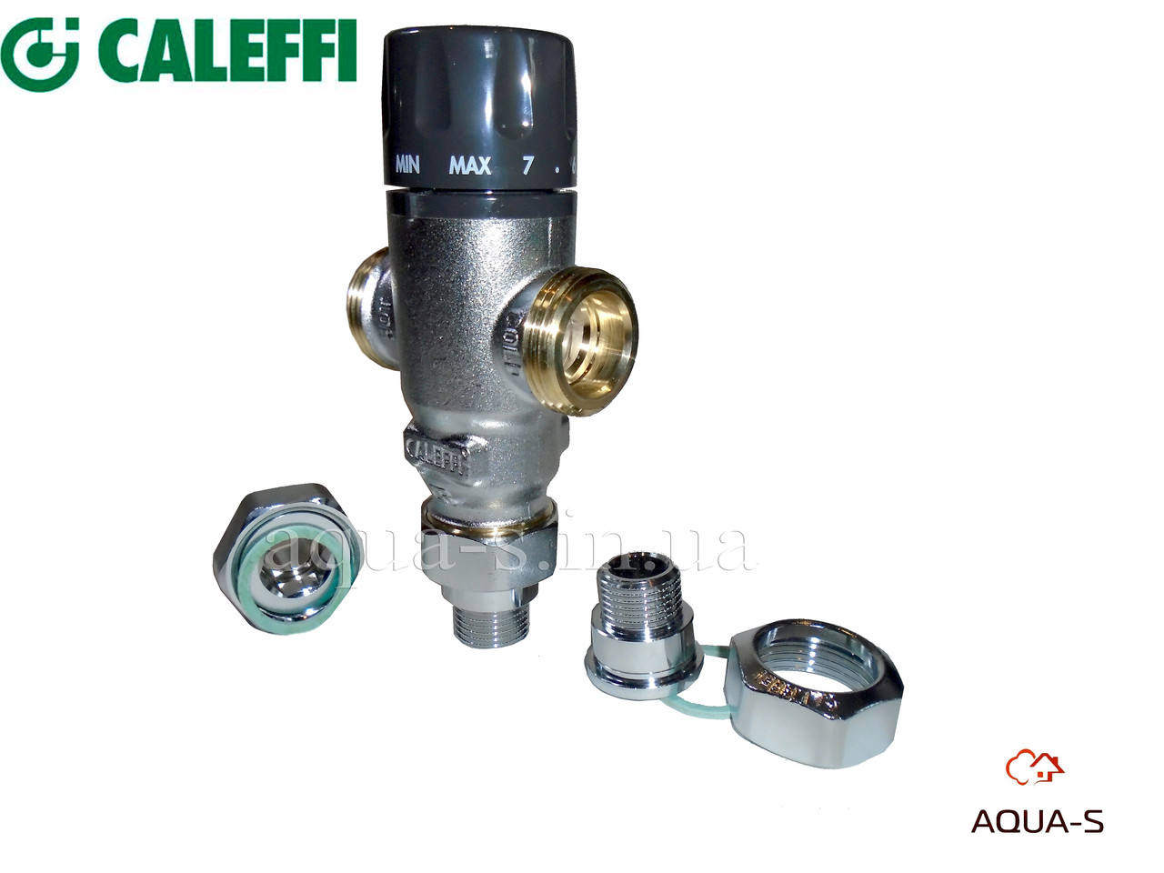 Клапан термосмесительный Caleffi DN 1/2" (30-65° C) регулируемый (Италия) 521400 - фото 3 - id-p1003808190