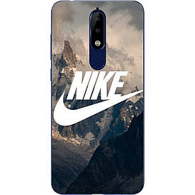 Бампер силиконовый чехол с картинкой для Nokia 5.1 Plus Nike