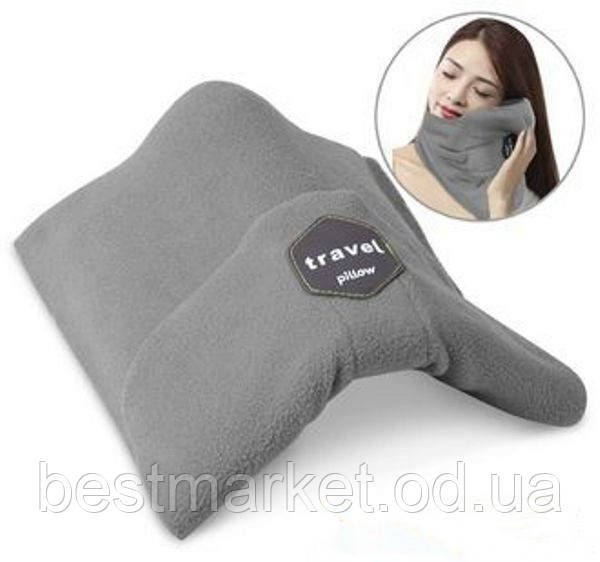 Подушка Шарф для Подорожей Travel Pillow Сіра