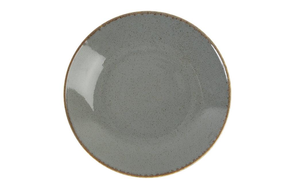 Тарілка глибока 26х4,5 см. порцелянова, темно-сіра в крапку Seasons Dark Gray, Porland