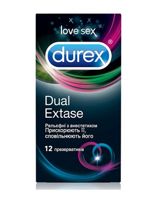 Durex Dual Extase презервативи 12 шт. (5052197053432)
