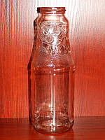 Бутылка стеклянная 1 л с горловиной твист 53 мм "Фрукты" (12 штук в упаковке)