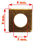 Набір 10 шт Намистини Куб 8 мм Метал, Колір Бронза, Отвір 5 мм, Фурнітура для Біжутерії, фото 2