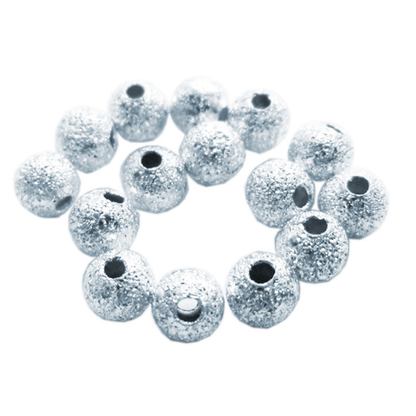 Набір 10 г Намистини 4 мм Круглі Дрібні з Напиленням Метал, Колір Срібло, близько 97 шт., Фурнітура Біжутерію, фото 1