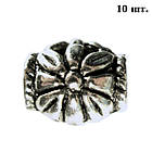 Набір 10 шт Намистини 9 мм Квітка, Метал, Колір Срібло, Фурнітура на Біжутерію, Рукоділля, фото 4