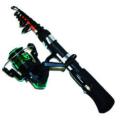 Комплект для риболовлі Kalipso 1.8 м - телескопічне вудлище, котушка, дальнобійний поплавець