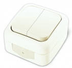 Вимикач 2-клавішний (білий) VIKO Palmiye