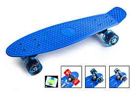 Пластборд Penny Board BLUE Синій. СВІТЛО колеса