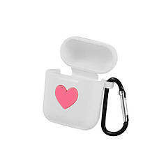 Чохол для навушників Apple AirPods Alitek Heart White + карабін