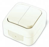 Вимикач 2-клавішний прохідний (білий) VIKO Palmiye