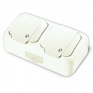 Розетка із заземленням + Розетка із заземленням (біла) VIKO Palmiye