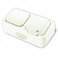 Вимикач + Розетка із заземленням (білий) VIKO Palmiye