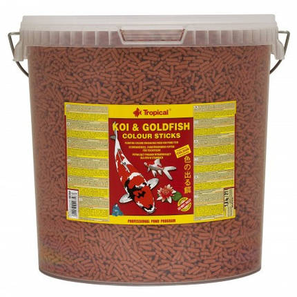 Tropical Koi & Goldfish Color Sticks 21 л/1,6 кг - корм для ставкових риб, фото 1