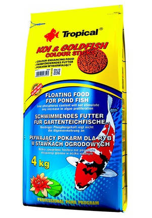 Tropical Koi & Goldfish Color Sticks - корм для ставкових риб 4 кг / 50 л, фото 1