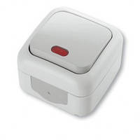 Вимикач 1-клавішний з підсвіткою (сірий) VIKO Palmiye