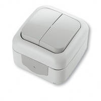 Вимикач 2-клавішний (сірий) VIKO Palmiye