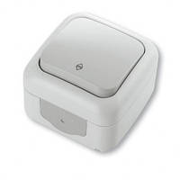 Вимикач 1-клавішний прохідний (сірий) VIKO Palmiye