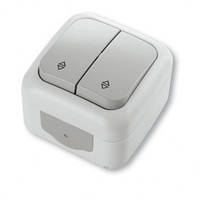 Вимикач 2-клавішний прохідний (сірий) VIKO Palmiye