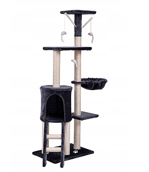 Ігровий комплекс із кігтеточкою Happy Cats сірий 130 x 55 x 36 см, фото 1