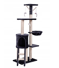 Ігровий комплекс із кігтеточкою Happy Cats сірий 130 x 55 x 36 см